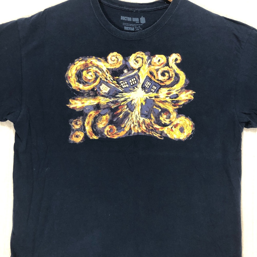 Doctor Who Exploding TARDIS Van Gogh Starry Night Navy Blue Ripple Junction